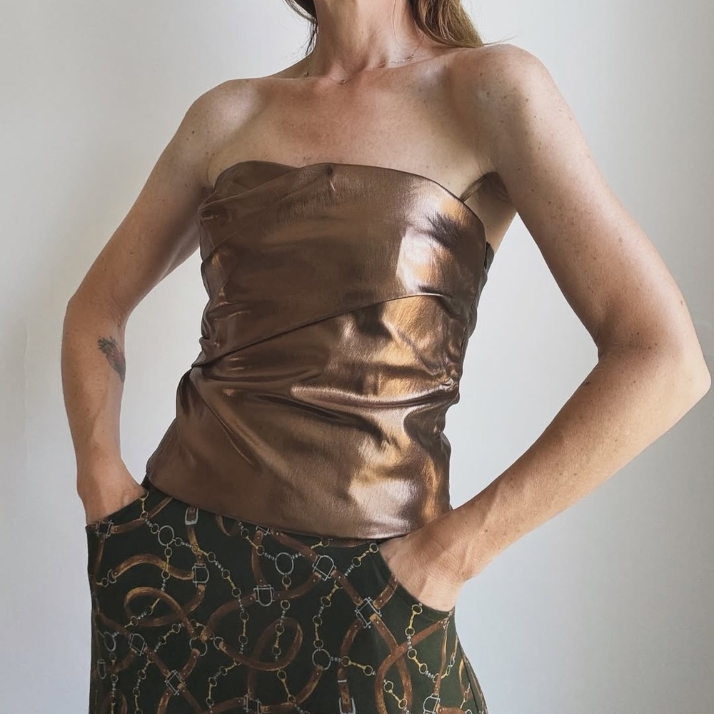ZARA Bloggers Fav Metallic Crop Top